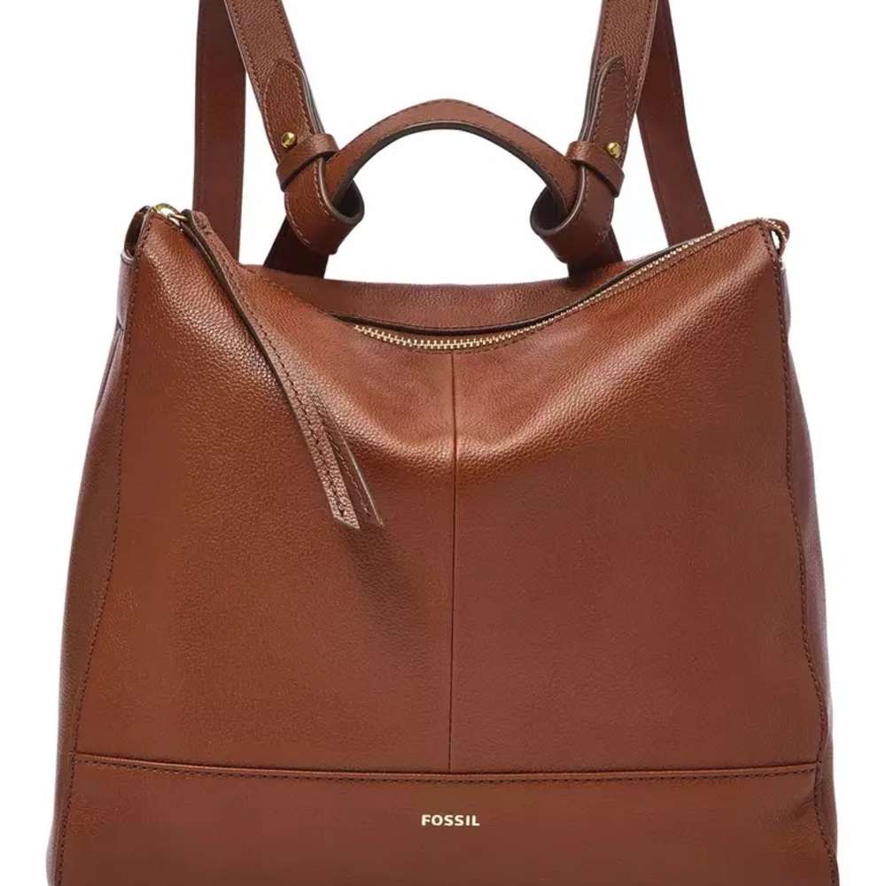 Fossil brown cognac small Elina convertible backpack - Picture 6 of 6